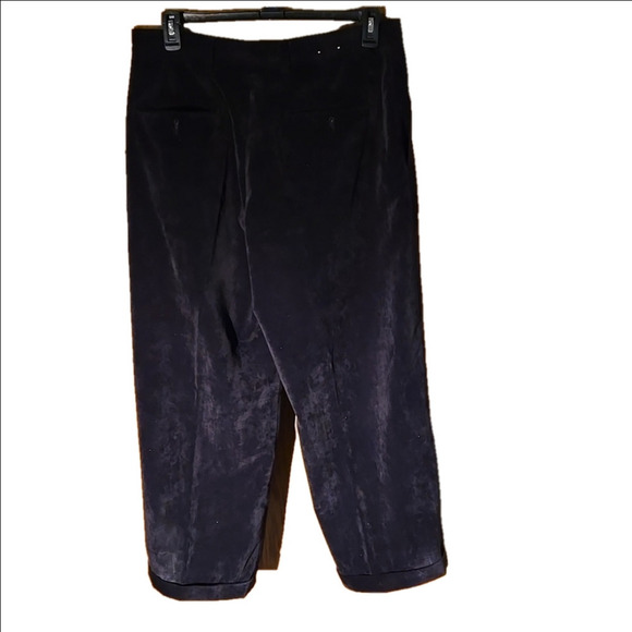 Stacy Adams Black Velvety Corduroy Pants Cuffs & Pleated Wide Leg Men's 36Wx26L - Picture 2 of 11